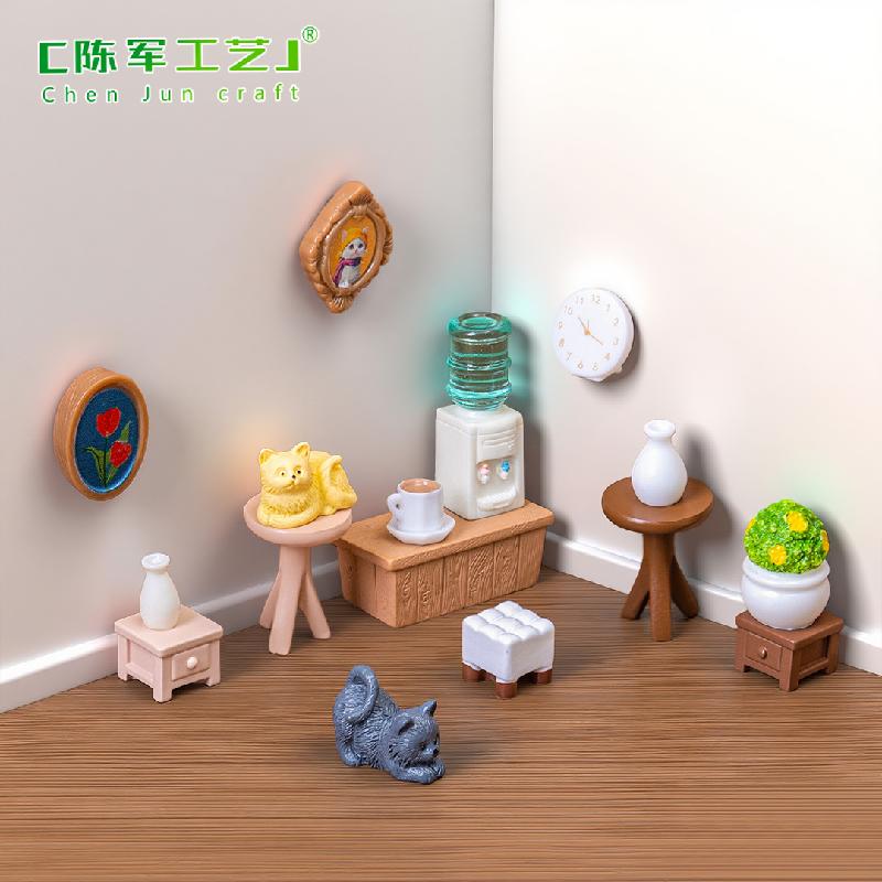 Phụ Kiện Tiểu Cảnh Bộ nội thất mini máy nước và chậu cây (PK-733)