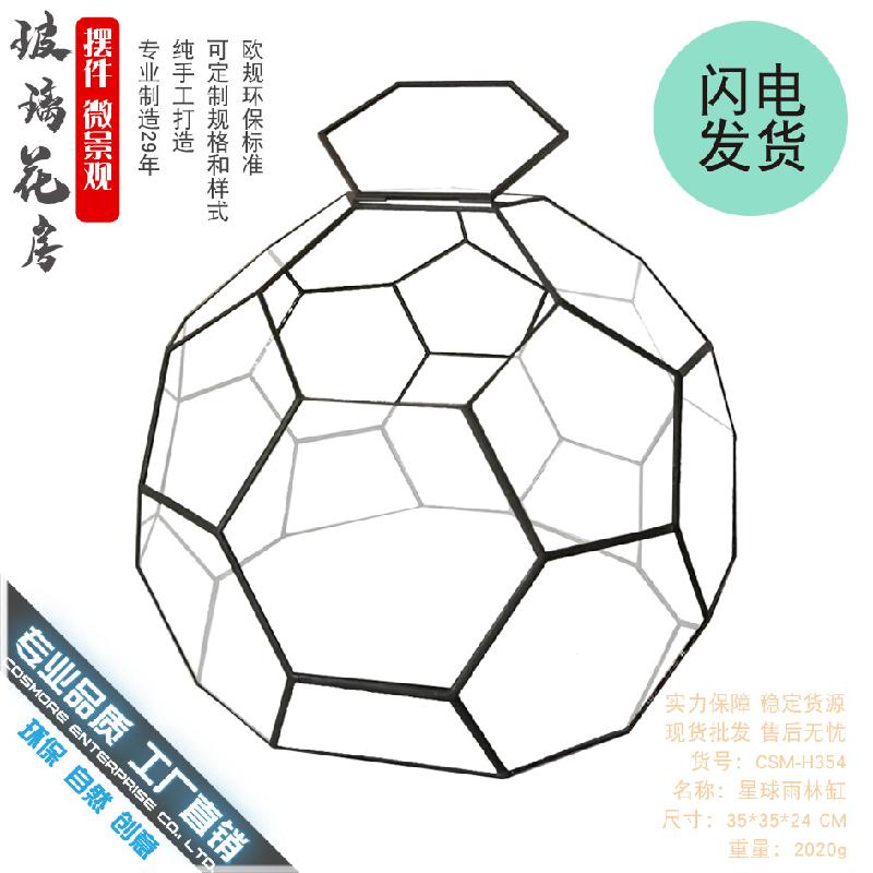 Chậu Đa Giác 微景观雨林玻璃罩几何花房装饰摆件办公室造景生态瓶星球形花器皿