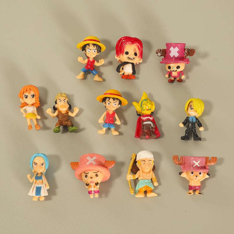 12 mẫu đồ chơi tay của Vua Hải Tặc: Luffy, Nami, Chopper, Usopp. DIY Micro Landscape Decoration. ZZ-53