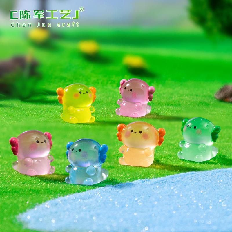 Phụ Kiện Tiểu Cảnh 跨境外贸微景观创意夜光胖胖六角龙公仔 DIY装饰品配件迷你小摆件