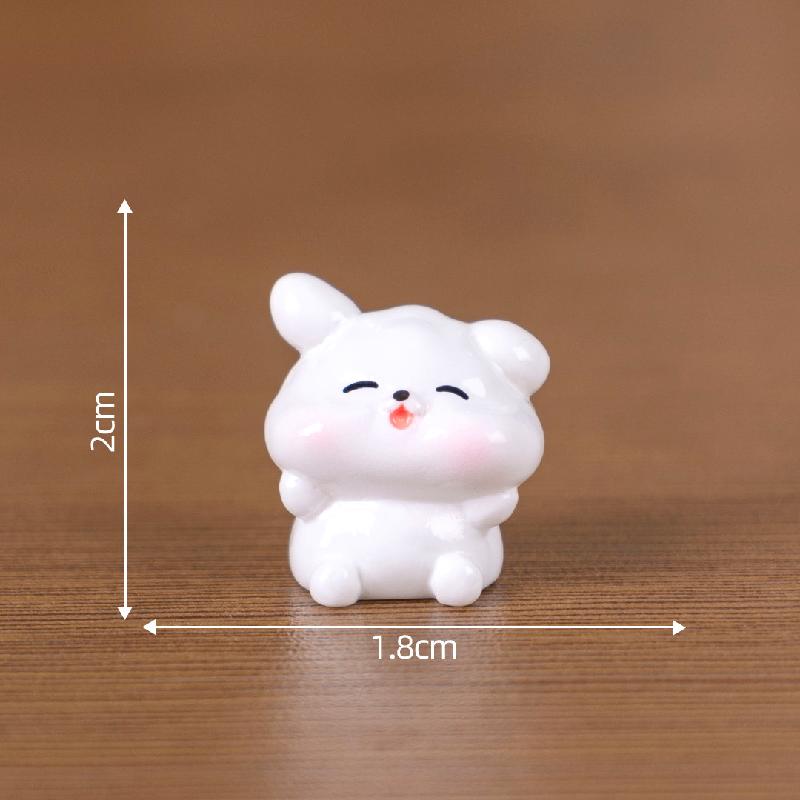 Tiểu cảnh cún trắng tròn DIY, phụ kiện tiểu cảnh mini xe bàn garden resin đáng yêu cute (ZC-1412)