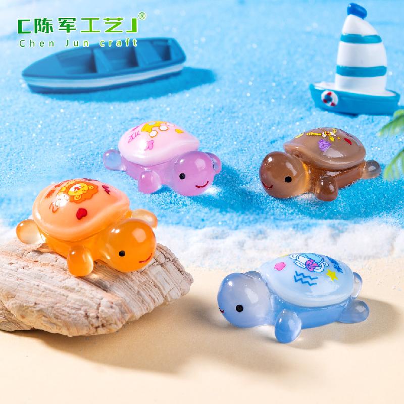 Phụ Kiện Tiểu Cảnh 微景观创意夜光十二星座小乌龟公仔盲袋 DIY装饰品配件迷你小摆件