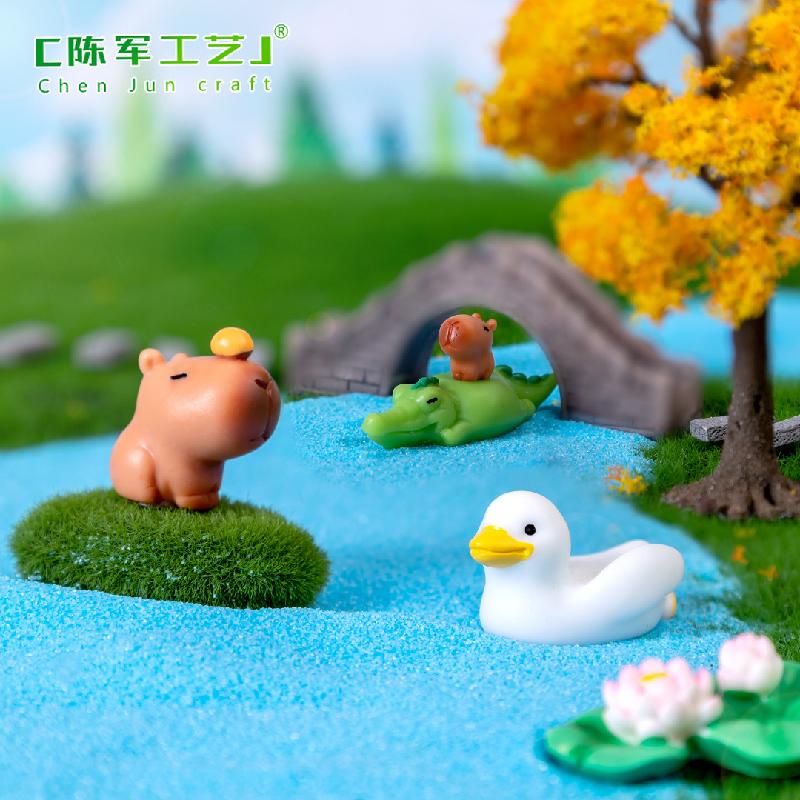 Mô hình chuột lang Capybara mini dễ thương, trang trí xe và bàn (ZC-1084)