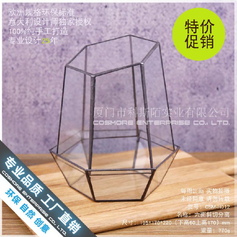 Chậu Đa Giác Nhà kính 6 mặt cắt tách rời Terrarium (DG-231)