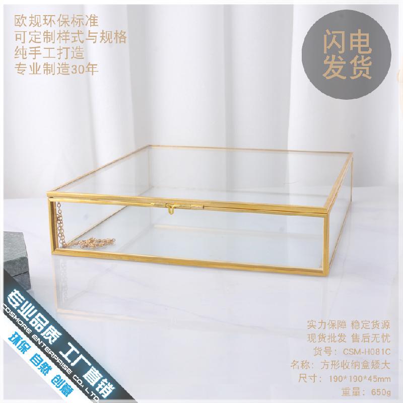 Chậu Đa Giác DG-55 Hộp gỗ vàng làm đẹp, chống bụi, hộp kính hoa bền đời