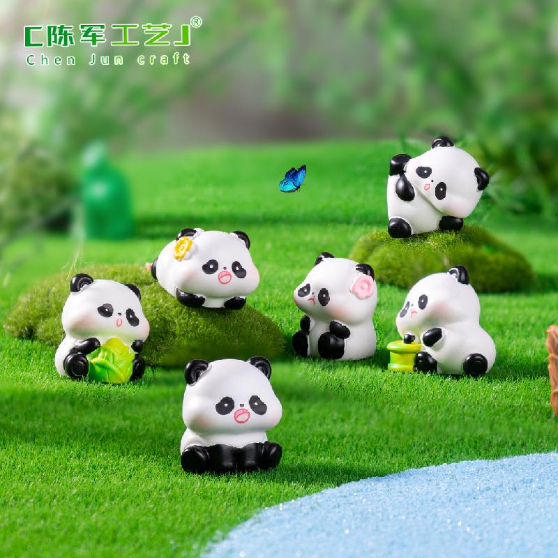 Phụ Kiện Tiểu Cảnh 微景观创意可爱熊猫公仔园艺造景 DIY装饰品挂配件迷你桌面小摆件