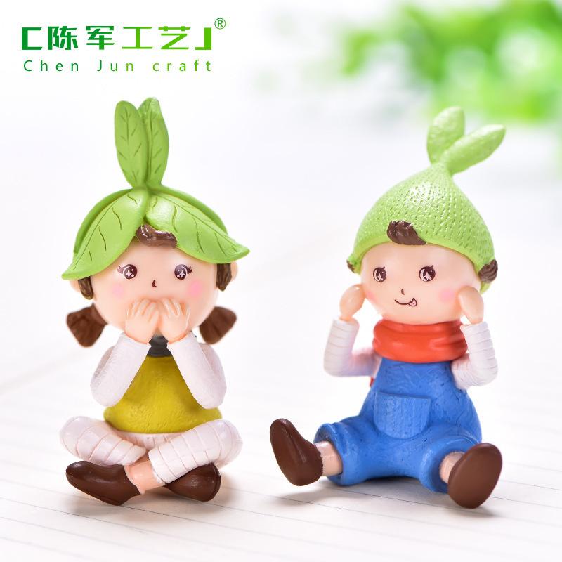 Phụ Kiện Tiểu Cảnh 微景观创意可爱三不娃娃女孩 DIY装饰品挂配件迷你车载桌面小摆件