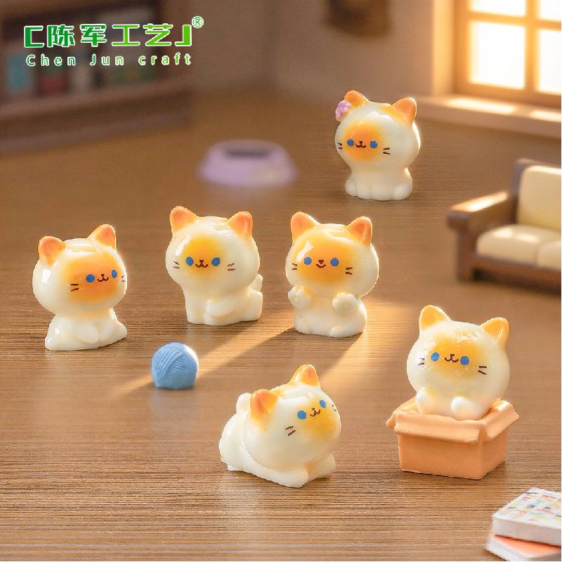 Phụ Kiện Tiểu Cảnh 微景观创意可爱小暹罗猫公仔 DIY装饰品挂配件迷你车载桌面小摆件