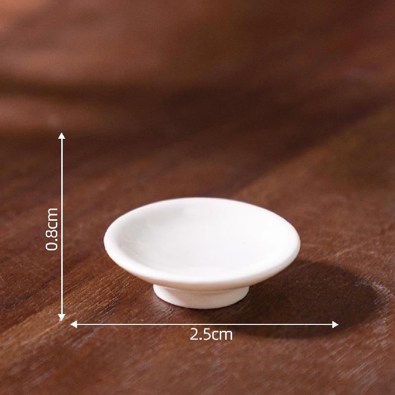 Tiểu cảnh đĩa giả đen trắng, đồ ăn DIY, phụ kiện bàn tiểu cảnh mini thu nhỏ (ZC-391)