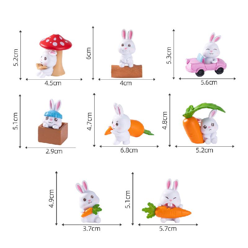 Tiểu cảnh thỏ dễ thương, búp bê DIY, phụ kiện treo xe hơi tiểu cảnh mini (ZC-449)