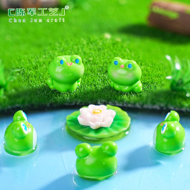 Phụ Kiện Tiểu Cảnh 微景观创意可爱小青蛙园艺造景 DIY装饰品配件迷你汽车桌面小摆件
