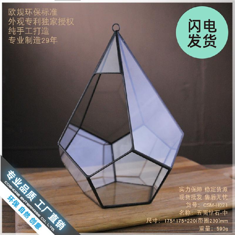 Chậu Đa Giác Nhà kính kim cương 5 mặt trung (DG-225)