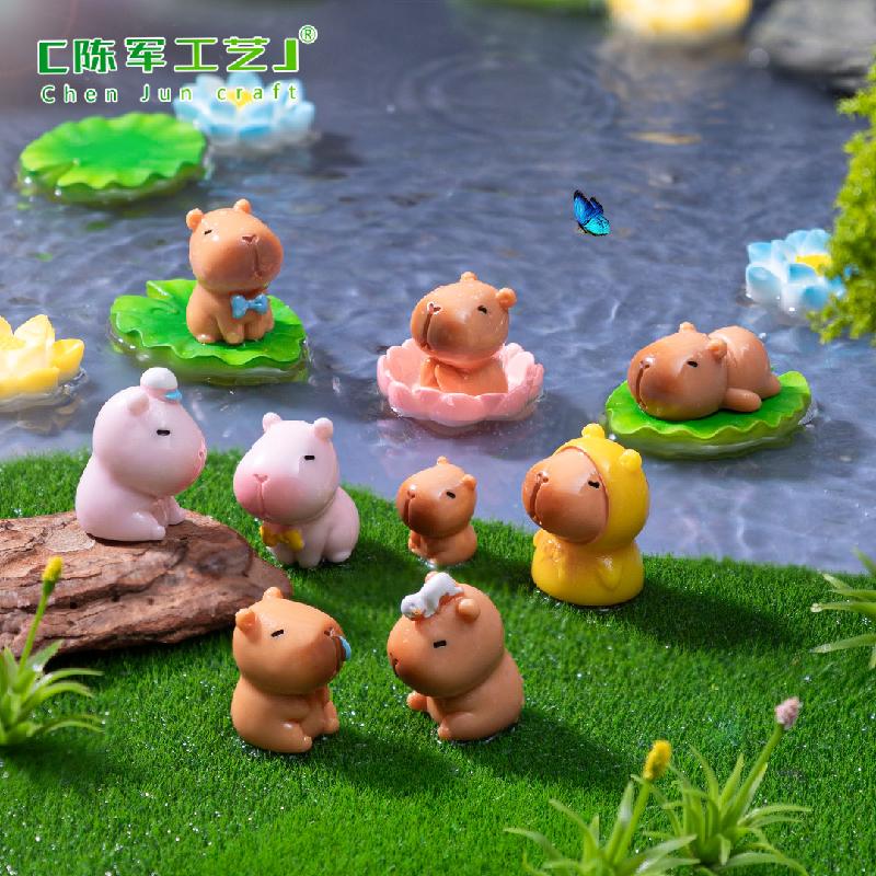 Phụ Kiện Tiểu Cảnh 微景观创意可爱卡皮巴拉园艺造景 DIY装饰品挂配件迷你桌面小摆件