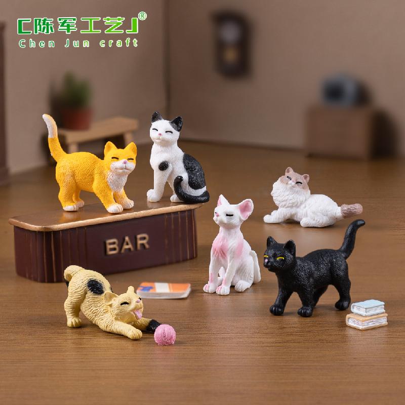Phụ Kiện Tiểu Cảnh 微景观创意仿真布偶小猫咪公仔娃娃屋 DIY装饰品挂配件微缩小摆件