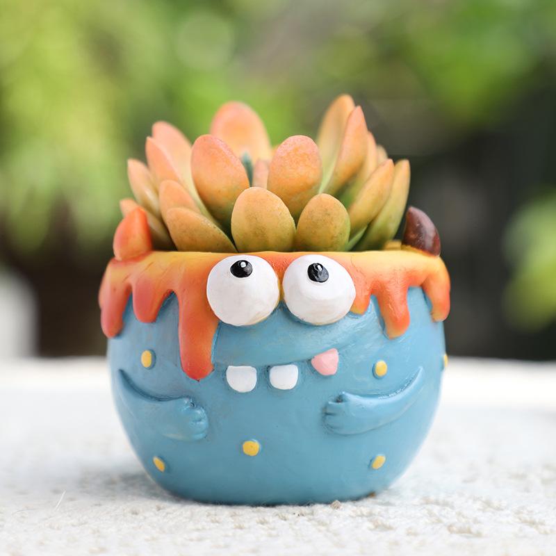 Chậu Cây Resin Chậu cây mọng nước hình phố nhỏ và cửa hàng động vật resin, chậu mini tiểu cảnh, trang trí nhà (RG-188)