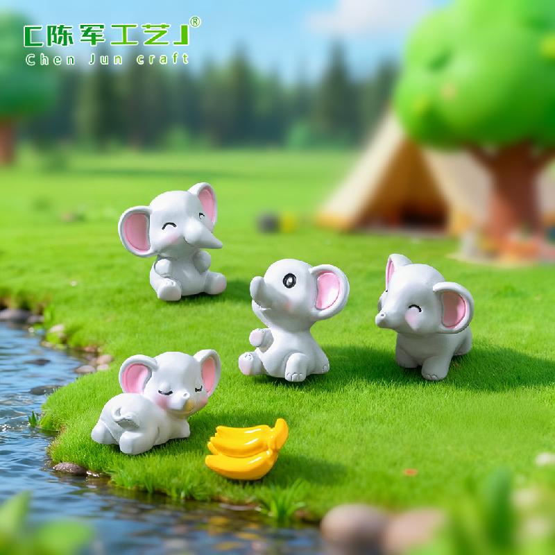 Phụ Kiện Tiểu Cảnh Tiểu cảnh voi đáng yêu, phụ kiện trang trí bàn làm việc (ZC-265)