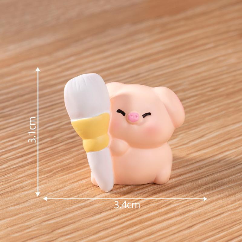 Tiểu cảnh heo trang điểm DIY, phụ kiện tiểu cảnh mini resin garden treo bàn xe đáng yêu cute (ZC-1477)
