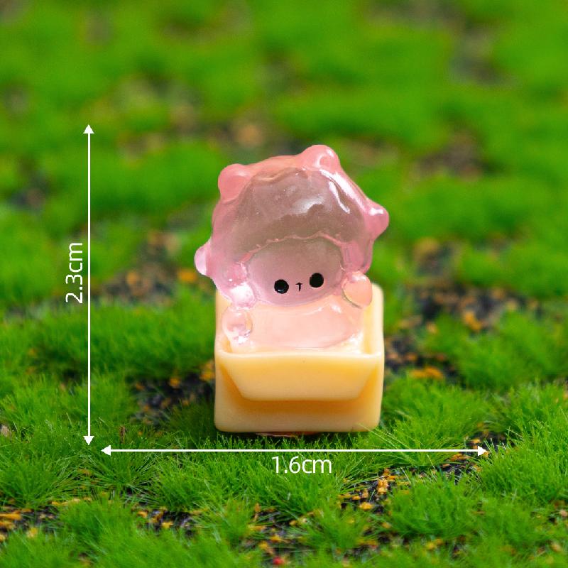 Tiểu cảnh gà & thỏ vỏ trứng phát sáng DIY, phụ kiện tiểu cảnh mini garden resin cute (ZC-1426)