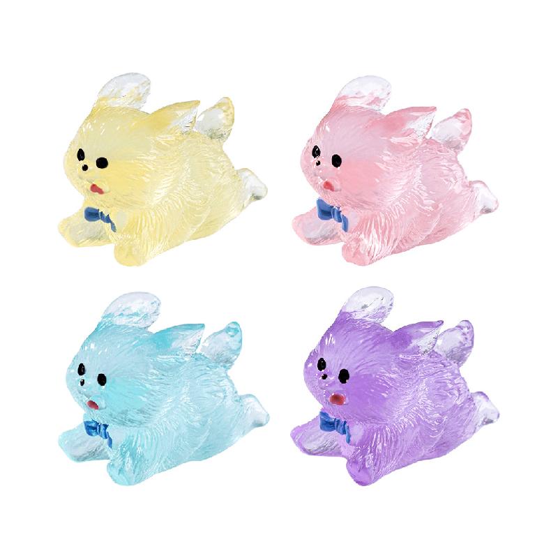 Tiểu cảnh cún mưa gió phát sáng DIY, phụ kiện tiểu cảnh mini treo bàn resin garden đáng yêu cute (ZC-1444)