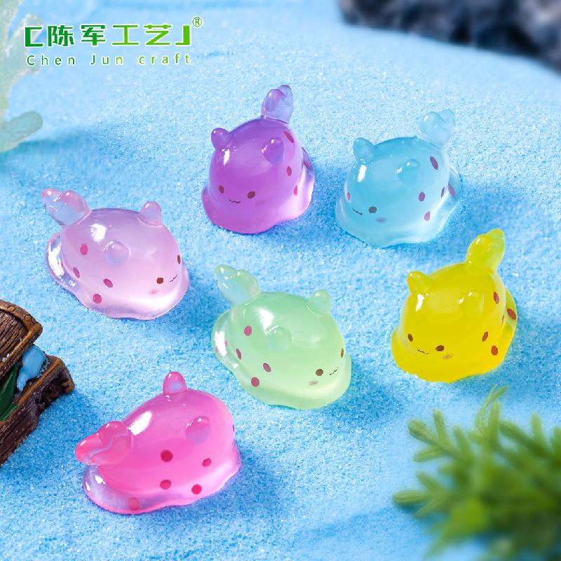 Phụ Kiện Tiểu Cảnh 跨境 新品微景观创意夜光小海兔海洋造景DIY装饰品配件迷你小摆件