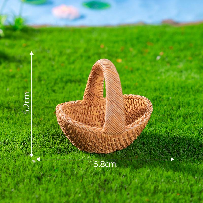 Tiểu cảnh giỏ tre giả, mô hình DIY, phụ kiện tiểu cảnh mini nhỏ xinh (ZC-684)