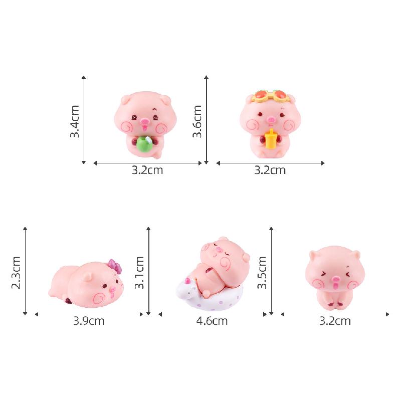 Tiểu cảnh heo bé mùa hè DIY, phụ kiện tiểu cảnh mini xe bàn resin garden đáng yêu cute (ZC-1421)