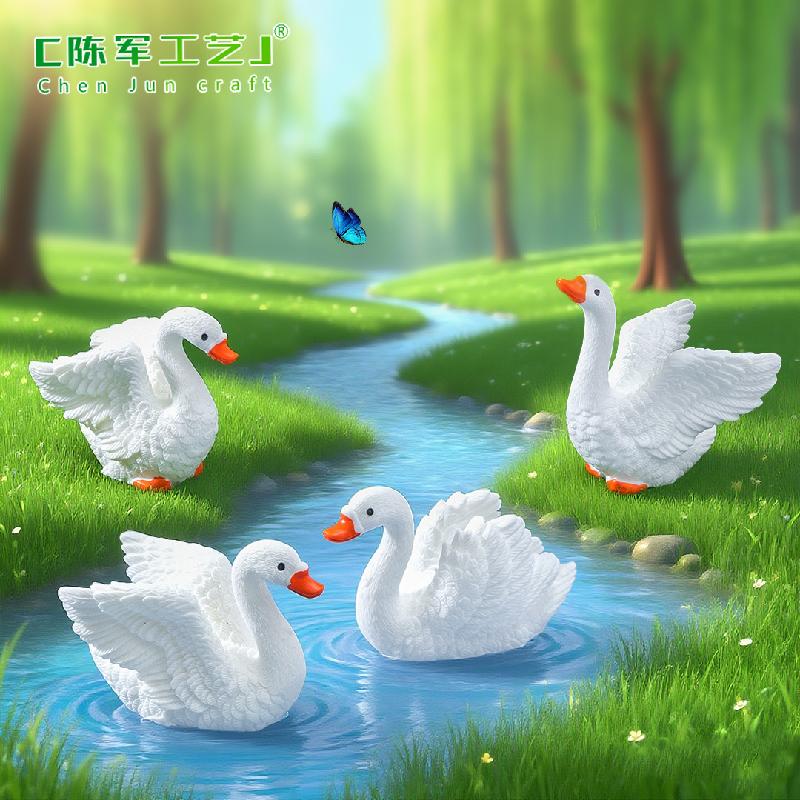 Phụ Kiện Tiểu Cảnh Tiểu cảnh thiên nga trắng phong cách ins trang trí Zakka (ZC-786)