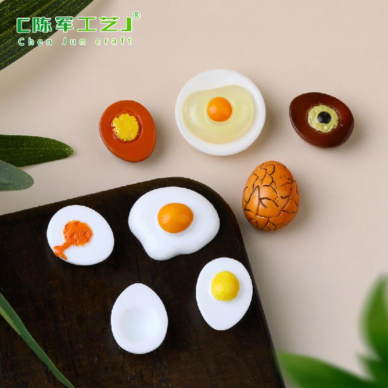 Phụ Kiện Tiểu Cảnh 微景观创意仿真鸡蛋茶叶蛋皮蛋食玩 DIY装饰品配件迷你微缩小摆件