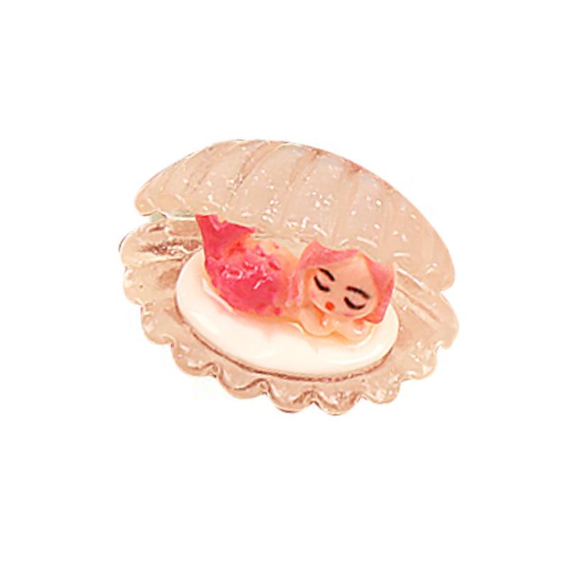 立体美人鱼贝壳 仿真奶油胶手机壳树脂发饰diy手工制作材料包配件