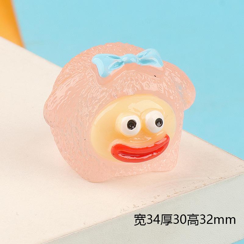 立体夜光小丑香肠嘴卡通公仔 diy挂件钥匙扣娃娃屋摆件树脂配件