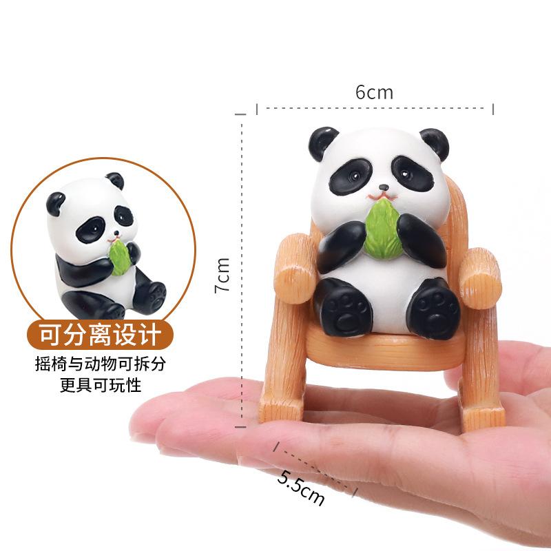 Chậu Cây Resin Tượng gấu trúc nằm ghế resin, đồ trang trí bàn văn phòng, đồ chơi giải trí và quà tặng (RG-244)