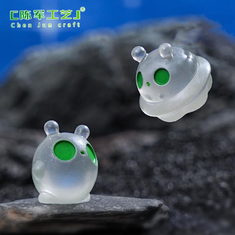 Phụ Kiện Tiểu Cảnh 跨境外贸微景观迷你搞怪夜光外星人 DIY装饰品配件迷你桌面小摆件