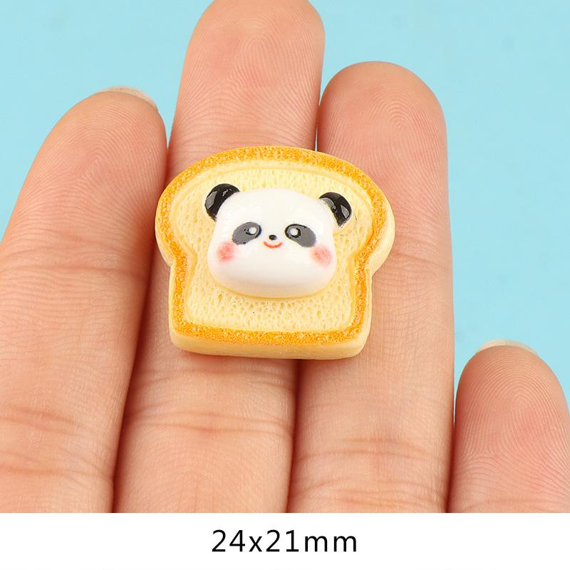 Charm bánh mì gấu trúc DIY trang trí kẹp tóc (FF-214)