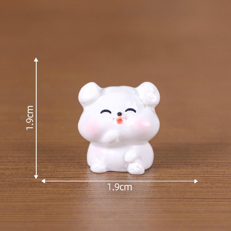 Tiểu cảnh cún trắng tròn DIY, phụ kiện tiểu cảnh mini xe bàn garden resin đáng yêu cute (ZC-1412)
