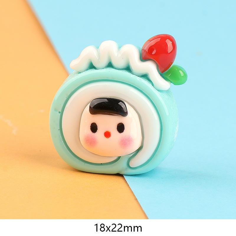 亮面立体巧克力蓝莓草莓食完蛋糕卷diy发夹手机壳摆台树脂配件