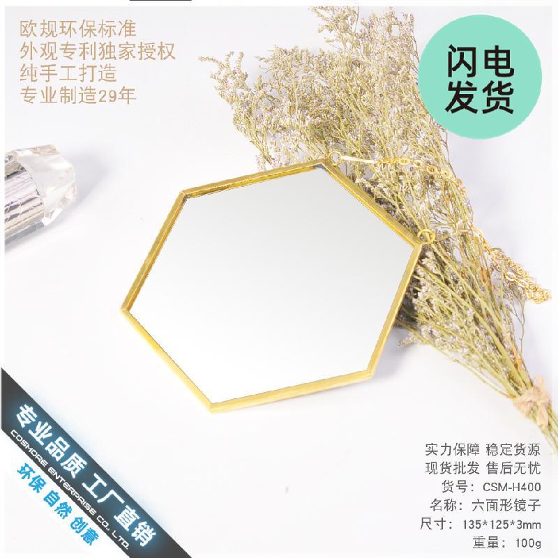 Chậu Đa Giác Gương lục giác vàng phong cách Bắc Âu (DG-126)