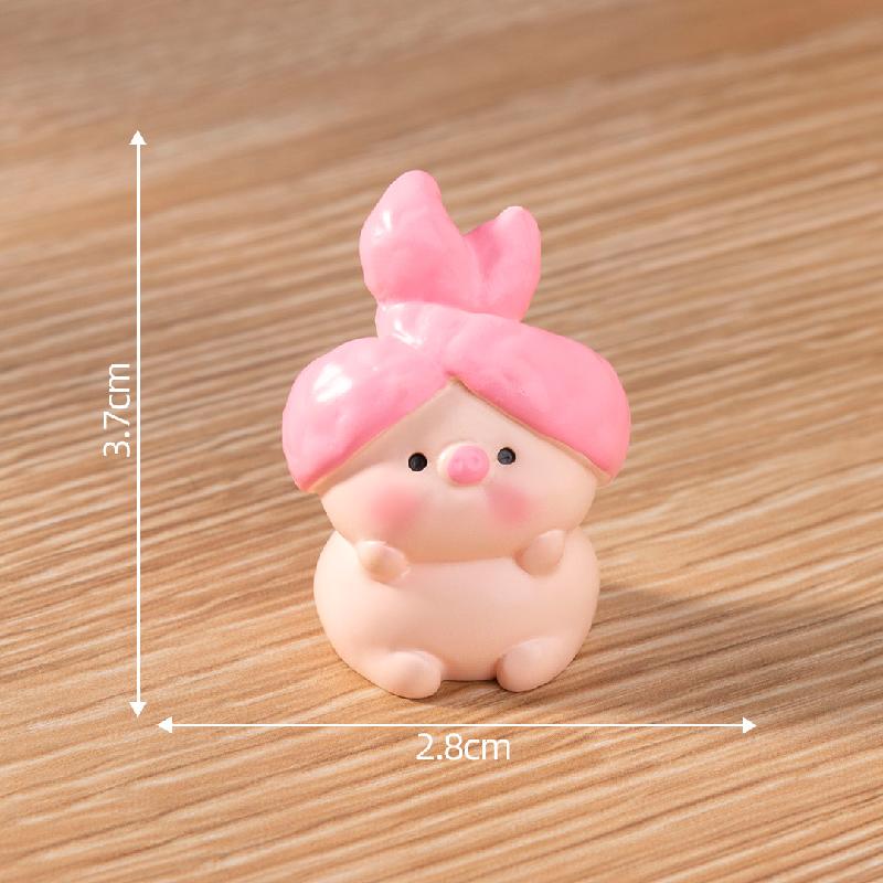 Tiểu cảnh heo trang điểm DIY, phụ kiện tiểu cảnh mini resin garden treo bàn xe đáng yêu cute (ZC-1477)