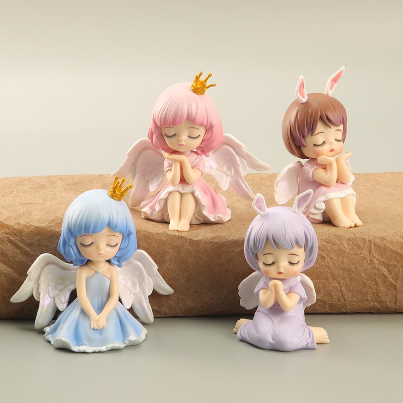 4 Mẫu, bức tranh thiên thần búp bê tay đồ chơi bức tranh động vật nữ sinh nhỏ đồ chơi để trên bàn. ZZ-196