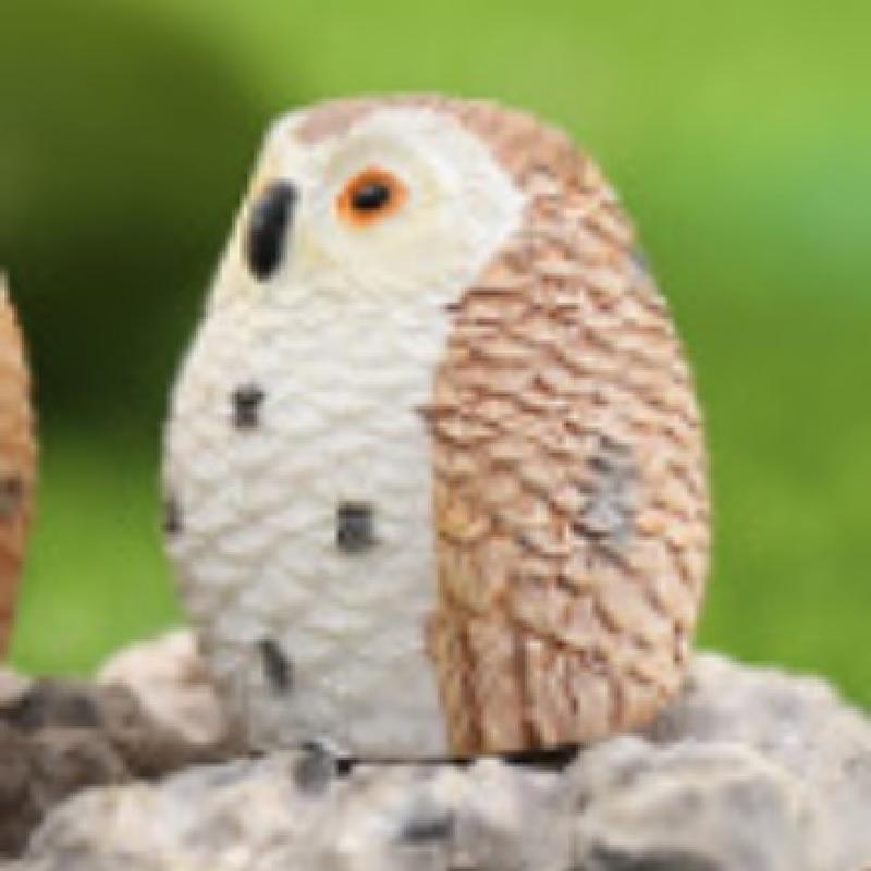 Tiểu cảnh cú mèo lông ngắn 4 màu trang trí chậu cây (ZC-1000)