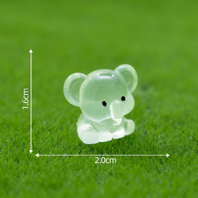 Tiểu cảnh voi phát sáng DIY, phụ kiện tiểu cảnh mini treo bàn resin đáng yêu (ZC-1079)