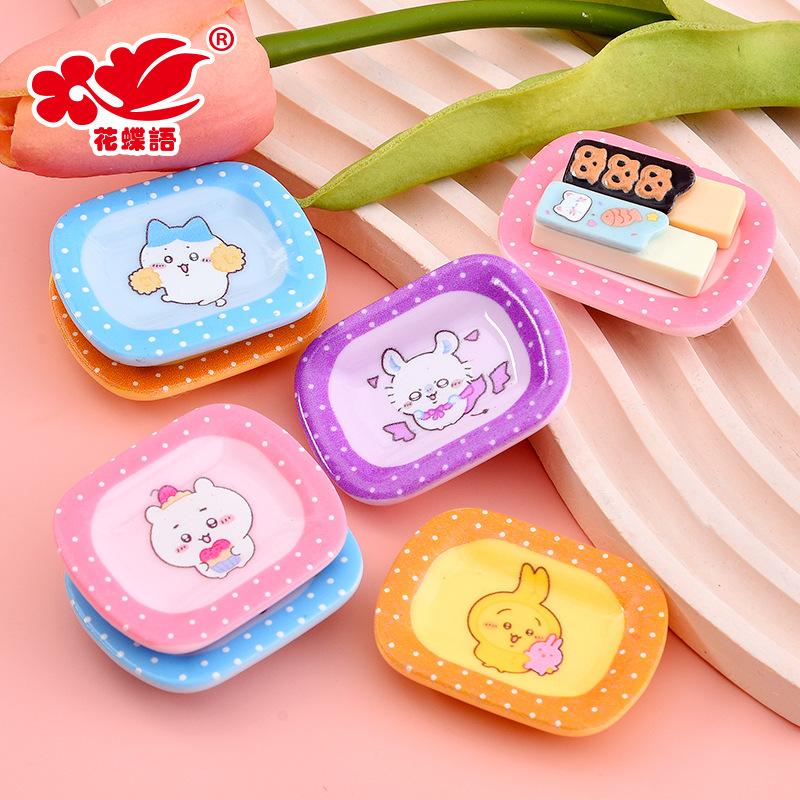 Đĩa vuông động vật resin, đĩa food mini, phụ kiện DIY (NX-620)
