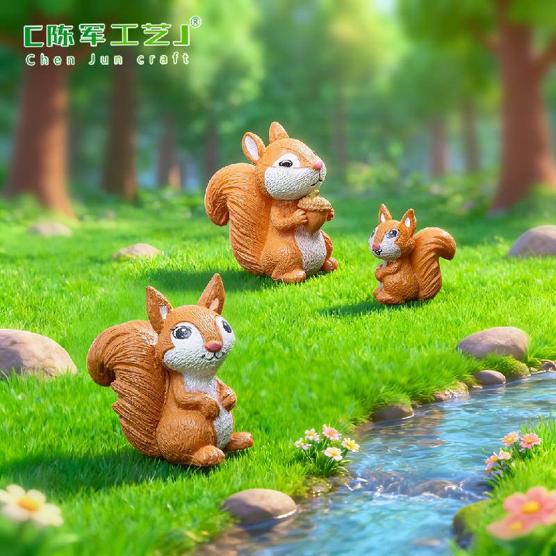 Phụ Kiện Tiểu Cảnh Tiểu cảnh sóc nhỏ, phụ kiện trang trí cây cảnh và móc khóa (ZC-395)