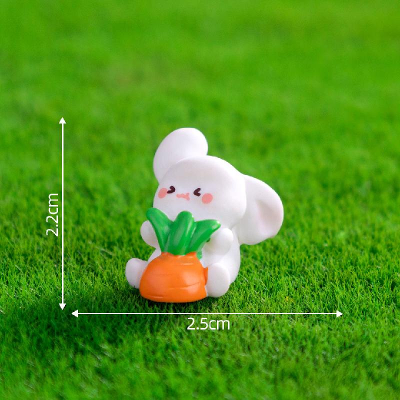 微景观创意劳动小兔子小熊房子园艺造景 DIY装饰品配件树脂小摆件
