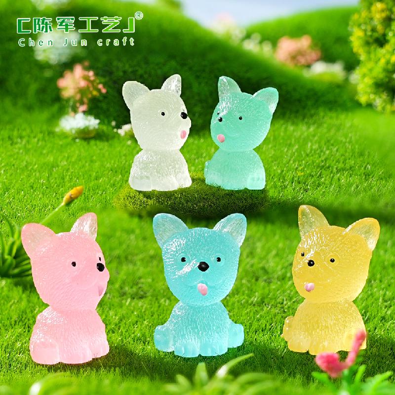 微景观创意夜光小狗园艺造景 DIY装饰品配件迷你汽车载桌面小摆件