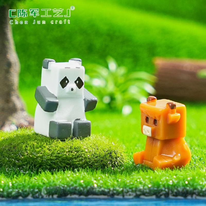 Phụ Kiện Tiểu Cảnh 跨境外贸微景观创意方块火烈鸟青蛙动物 DIY装饰品配件迷你小摆件