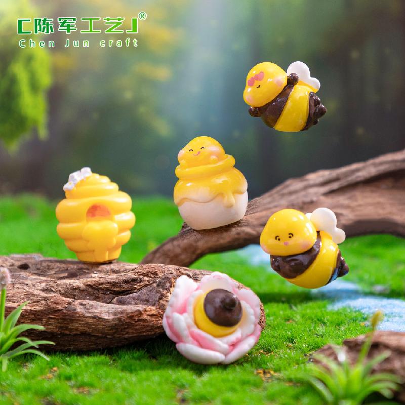 Phụ Kiện Tiểu Cảnh 微景观创意贪吃小蜂蜜蜂巢园艺造景 DIY装饰配件迷你小桌面小摆件
