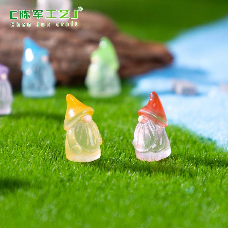 Phụ Kiện Tiểu Cảnh 跨境新品微景观创意夜光复活节老人萌粒 DIY装饰品配件迷你小摆件