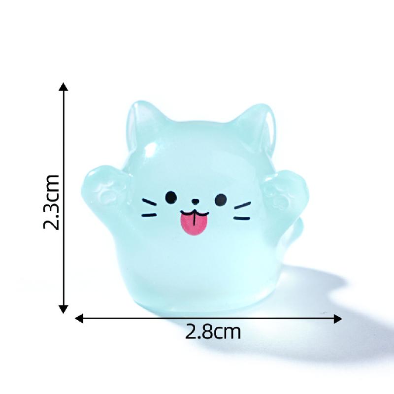 微景观创意夜光幽灵猫猫萌粒公仔 DIY装饰品挂配件迷你桌面小摆件