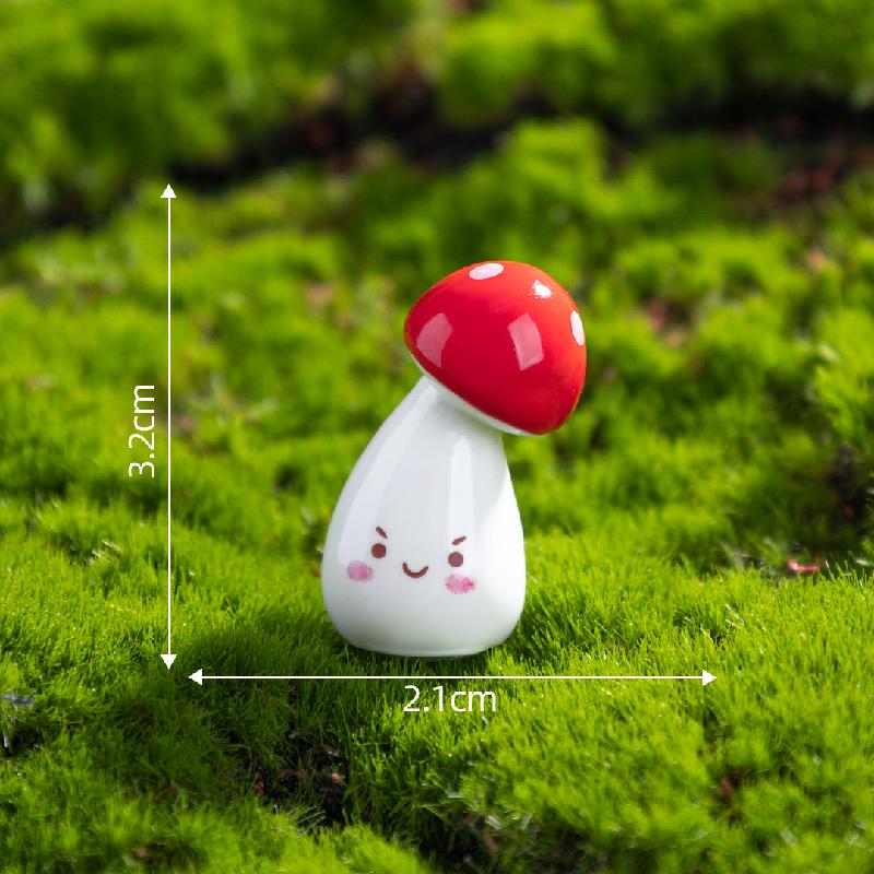 Tiểu cảnh nấm nghiêng đáng yêu, rêu, búp bê DIY, phụ kiện bàn tiểu cảnh mini sáng tạo (ZC-402)
