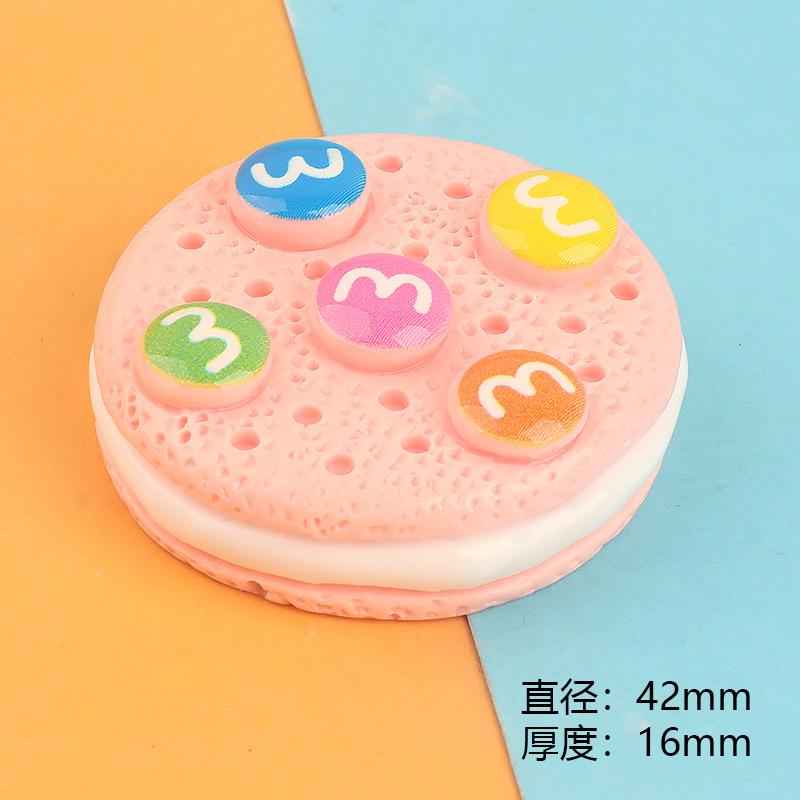 仿真食玩趣味M豆夹心饼干奶油胶diy手机壳发夹头饰鞋扣吊坠挂件批